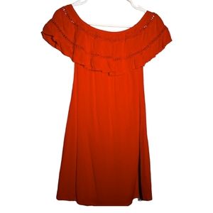 Speechless juniors women off the shoulder mini dress, Juniors XS, Tomato Red
